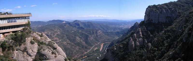 View down the valley at Montserrat