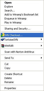 SVN Checkout menu