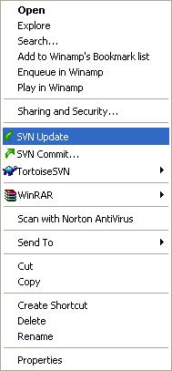 SVN Update menu
