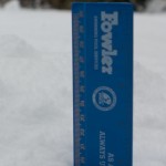 Depth of the snow on the patio